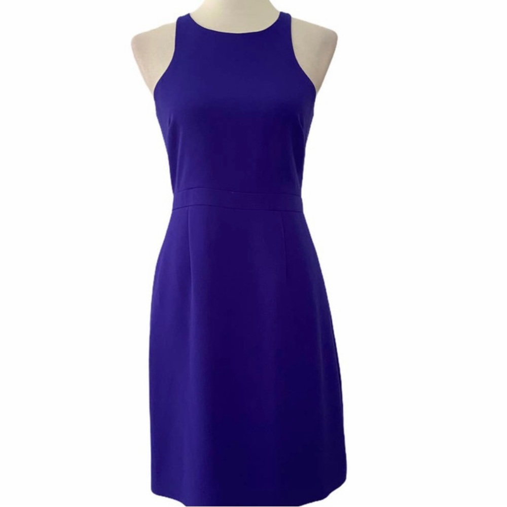 J CREW Sleeveless Royal Blue Purple Crepe Dress
